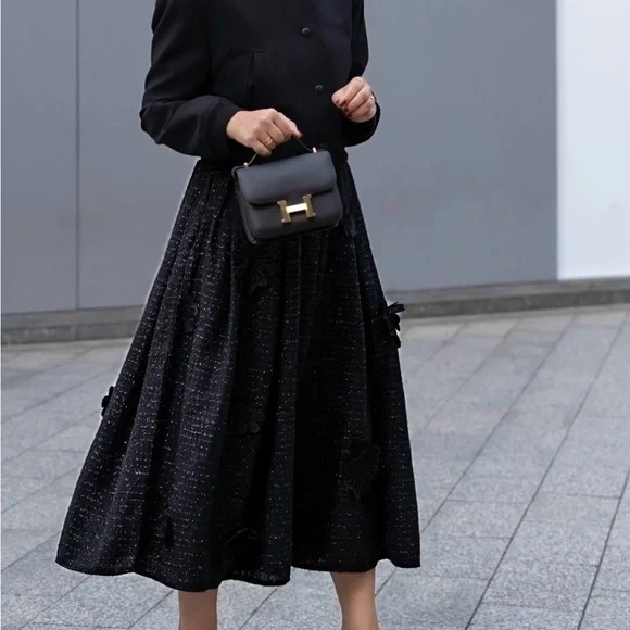 MARIELLE Skirt Beau Tweed Black - Picture 3 of 7